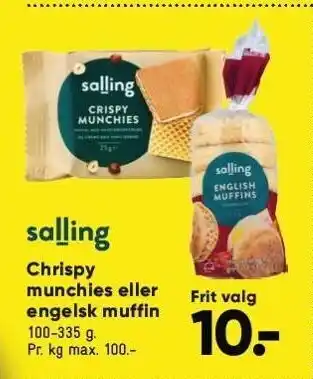 Bilka Salling chrispy munchies eller engelsk muffin tilbud