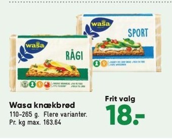 Bilka Wasa knækbrød tilbud