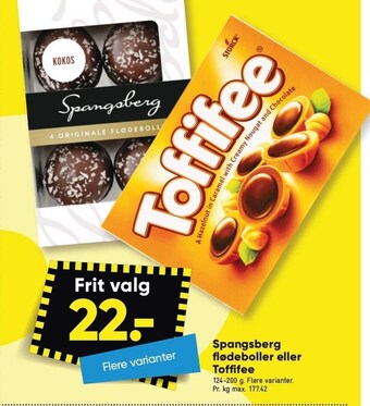 Bilka Spangsberg flødeboller eller toffifee tilbud