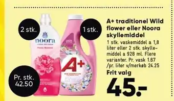 Bilka A+ traditionel wild flower eller noora skyllemiddel tilbud