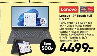 Bilka Lenovo 14 touch full hd pc tilbud