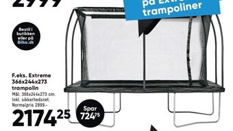 Bilka Extreme 366x244x273 trampolin tilbud