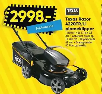 Bilka Texas razor 4220tr/li plæneklipper tilbud