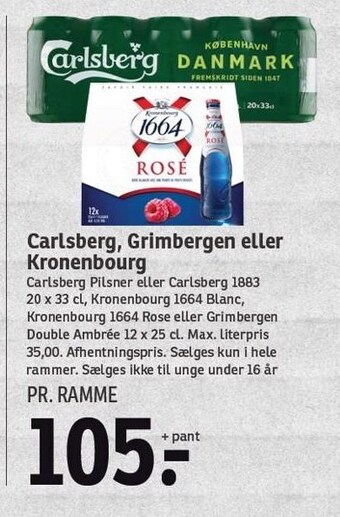 SPAR Carlsberg, grimbergen eller kronenbourg tilbud