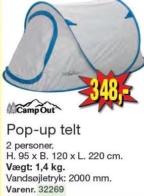 Harald Nyborg Camp out pop-up telt tilbud