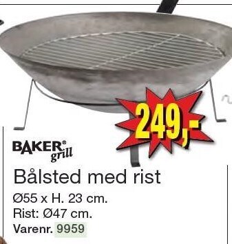 Harald Nyborg Baker grill bålsted med rist tilbud