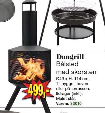 Harald Nyborg Dangrill bålsted med skorsten tilbud