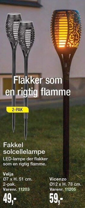Harald Nyborg Fakkel solcellelampe tilbud