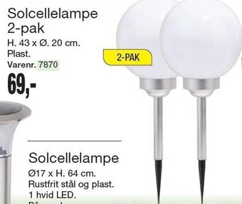 Harald Nyborg Solcellelampe 2-pak tilbud