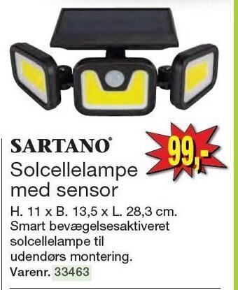 Harald Nyborg Sartano solcellelampe med sensor tilbud