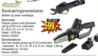 Grouw beskæringsredskaber grensaks eller grenkædesav