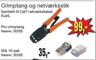 Crimptang og netværksstik