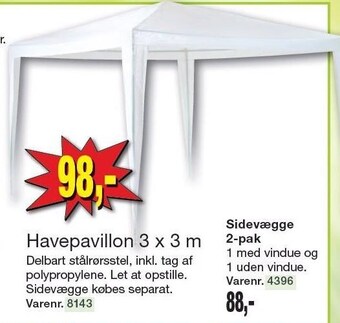 Harald Nyborg Havepavillon 3 x 3 m tilbud