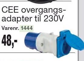 Harald Nyborg Cee overgangsadapter til 230v tilbud