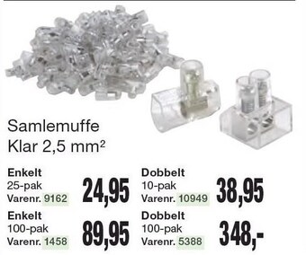 Harald Nyborg Samlemuffe klar 2,5 mm tilbud
