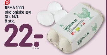 REMA 1000 REMA 1000 økologiske æg Str. M/L 8 stk. tilbud