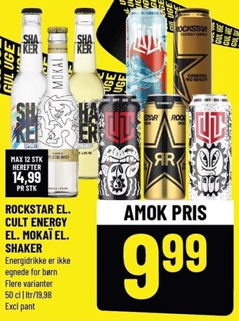Løvbjerg Rockstar el. cult energy el. mokaï el. shaker tilbud