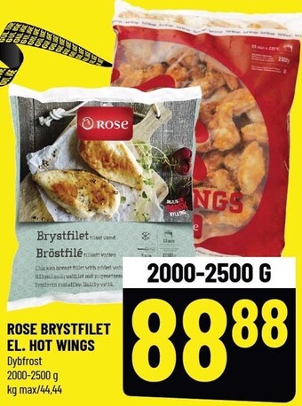 Løvbjerg Rose brystfilet el. hot wings tilbud