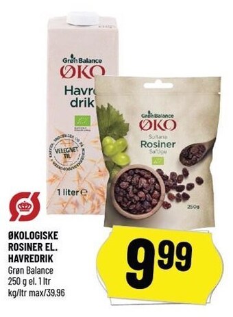 Løvbjerg Økologiske rosiner el. havredrik tilbud