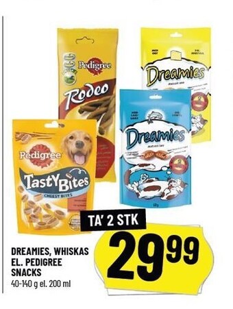 Løvbjerg Dreamies, whiskas el pedigree snacks tilbud