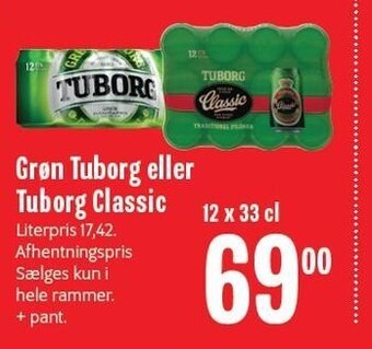 Min Købmand Grøn tuborg eller tuborg classic tilbud