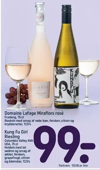 REMA 1000 Domaine lafage miraflors rosé el. kung fu girl riesling tilbud