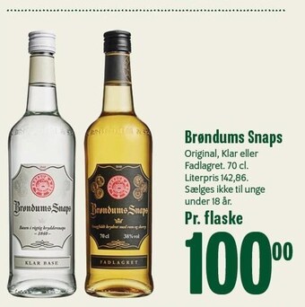 Min Købmand Brøndums snaps tilbud