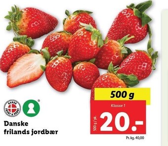 Lidl Danske frilands jordbær tilbud