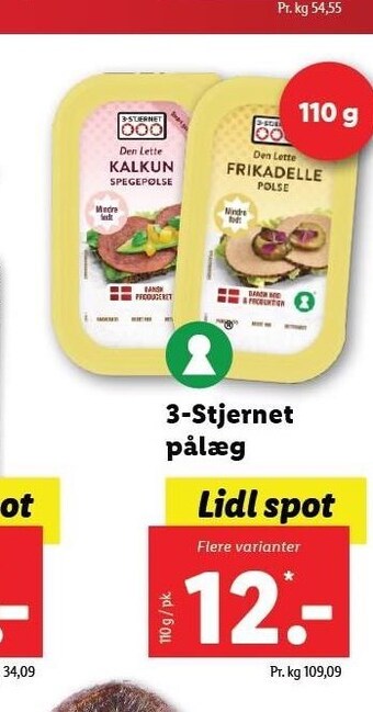 Lidl 3-stjernet pålæg tilbud