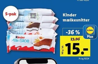 Lidl Kinder mælkesnitter tilbud