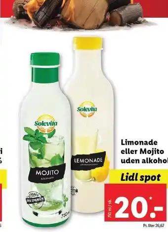 Lidl Limonade eller mojito uden alkohol tilbud