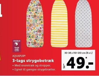Lidl Aquapur 3-lags strygebetræk tilbud