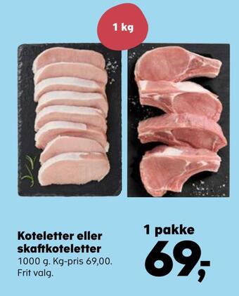 Kvickly Koteletter eller skaftkoteletter tilbud