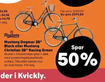Kvickly Mustang dagmar 28 black eller mustang christian 28 racing green tilbud