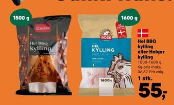 Kvickly Hel bbq kylling eller holger kylling tilbud