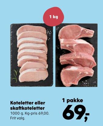 SuperBrugsen Koteletter eller skaftkoteletter tilbud