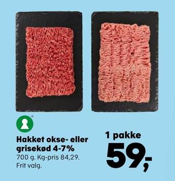 SuperBrugsen Hakket okse- eller grisekød 4-7% tilbud