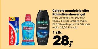 SuperBrugsen Colgate mundpleje eller palmolive shower gel tilbud