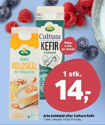 SuperBrugsen Arla koldskål eller cultura kefir tilbud