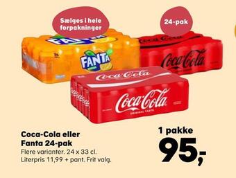 Kvickly Coca-cola eller fanta 24-pak tilbud