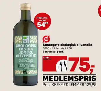 SuperBrugsen Santagata økologisk olivenolie tilbud