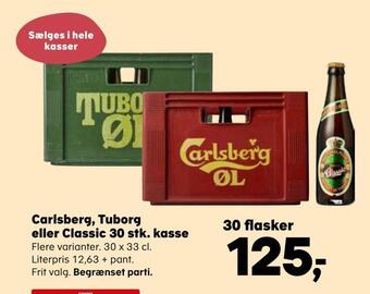 SuperBrugsen Carlsberg, tuborg eller classic 30 stk. kasse tilbud