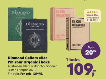 Kvickly Diamond cellars eller i'm your organic i boks tilbud