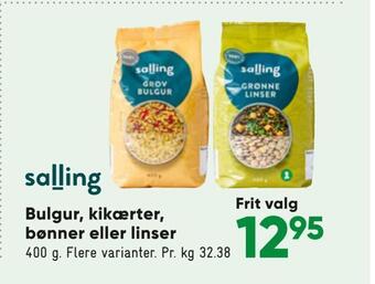 Bulgur, kikærter, bønner eller linser
