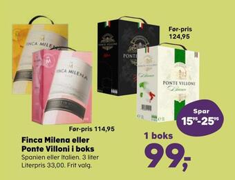 SuperBrugsen Finca milena eller ponte villoni i boks tilbud