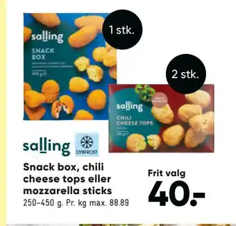 Bilka Snack box, chili cheese tops eller mozzarella sticks tilbud