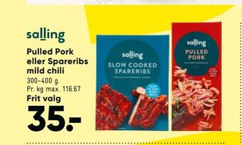 Pulled pork eller spareribs mild chili