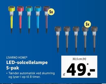 Lidl Led-solcellelampe 5-pak tilbud