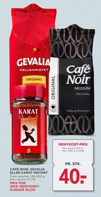 MENY Café noir, gevalia eller karat instant tilbud