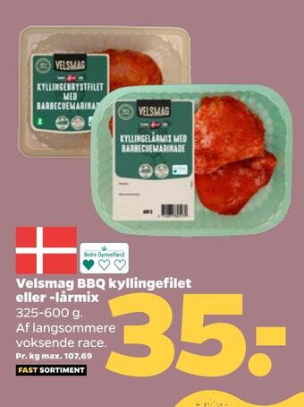 Netto Velsmag bbq kyllingefilet eller -lårmix tilbud